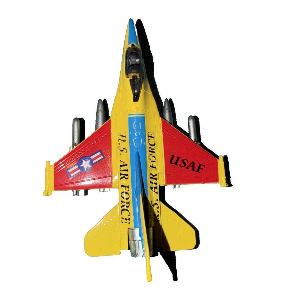 USAF F-16 Viper Pull Back Power 8"X5" Multi Color Pilot Open Cockpit TM980 Daron